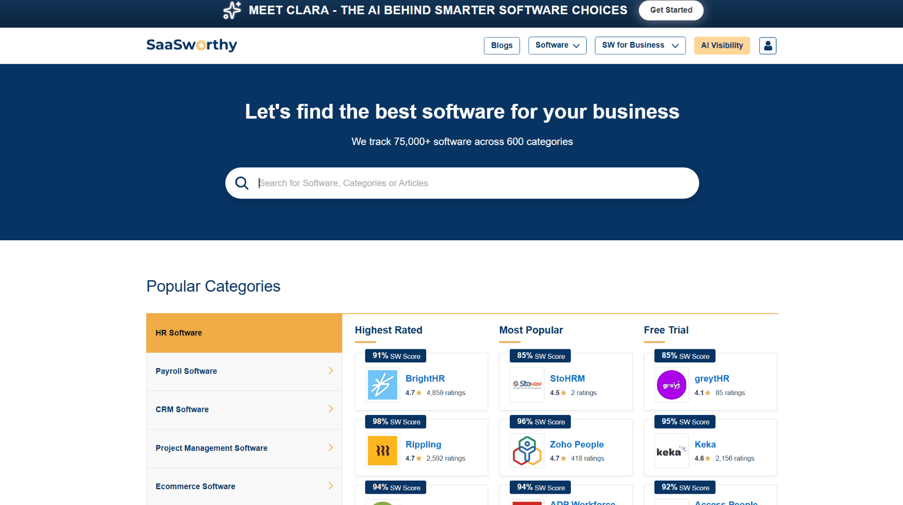 SaaSworthy platform preview